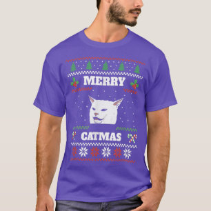 T-shirt Merry Catmas drôle Grosse moche Noël Sweater Chat 