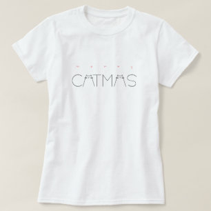 T-shirt Merry Catmas Noël mignonne Funny Chats Typographie