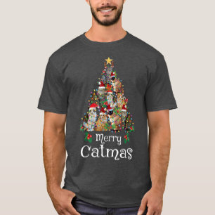 T-shirt Merry Catmas Xmas Men Women Kids Funny Cat Christm
