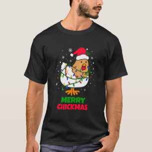 T-shirt Merry Chickmas Chapeau de Père Noël Drôle Xmas Noë