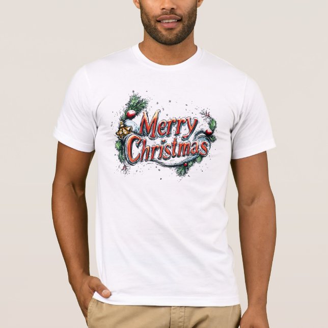 T-shirt merry chrismes Noel  (Devant)