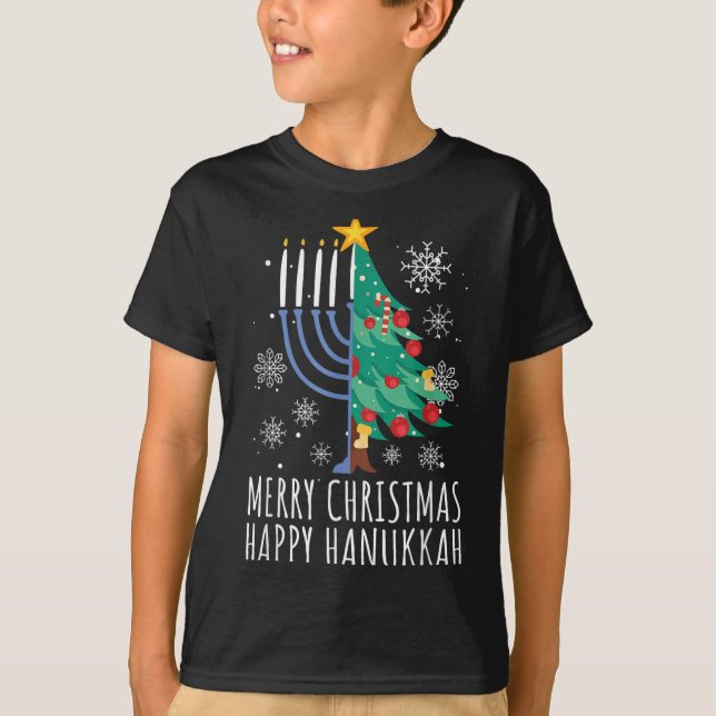 T-shirt Merry Chrismukkah Happy Christmas Hanukkah  (Devant)