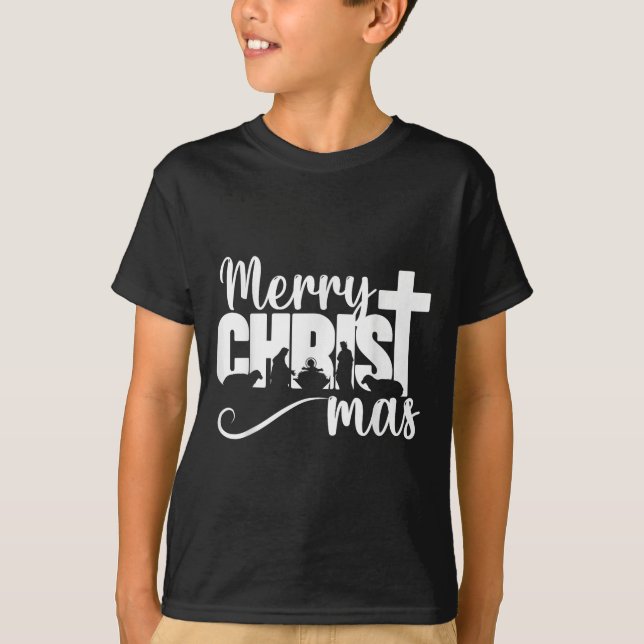 T-shirt Merry Christ Mas Christian Christmas Jesus Christm (Devant)