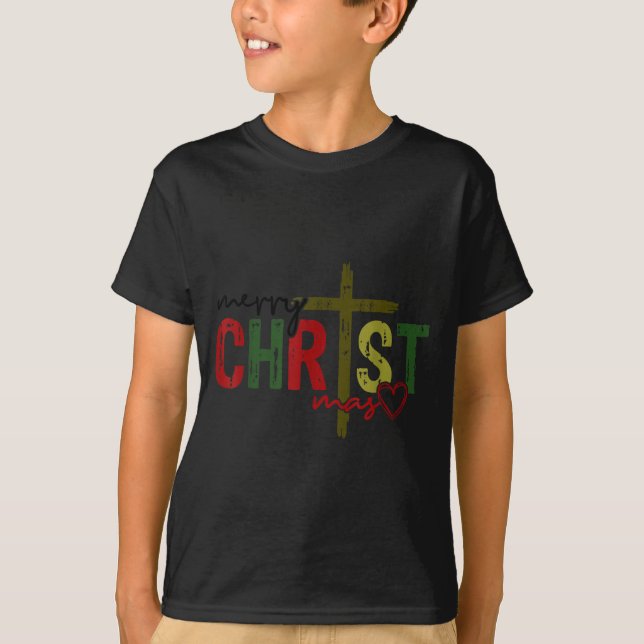 T-shirt Merry Christ Mas Faith Cross Religious Christmas Q (Devant)