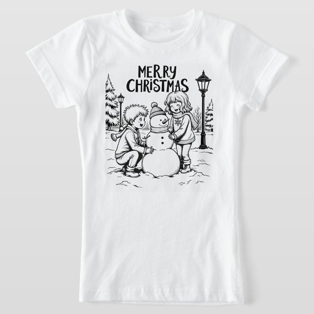 T-Shirt Merry Christmas  (Merry Christmas black and white T-Shirt.  )