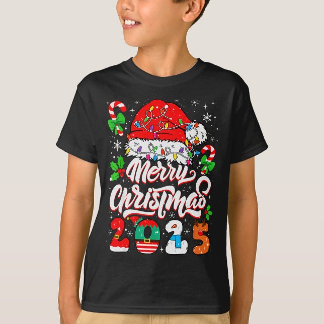 T-shirt Merry Christmas 2025 Family Matching Pajamas Xmas  (Devant)