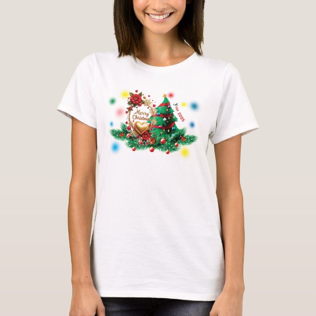 T-shirt Merry Christmas 2025 Women Shirt (Devant)