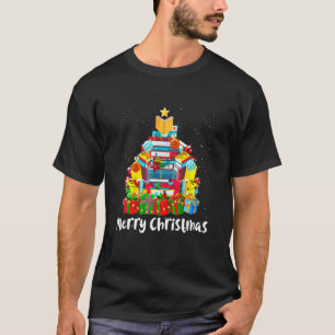 T-shirt Merry Christmas Books Christmas Tree Reading Libra
