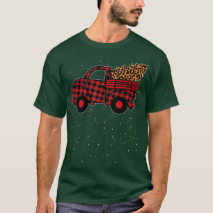T-shirt Merry Christmas Buffalo Camion Tree Red Plaid 1
