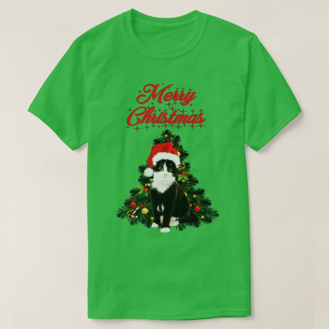 T-SHIRT MERRY CHRISTMAS CAT (Design devant)