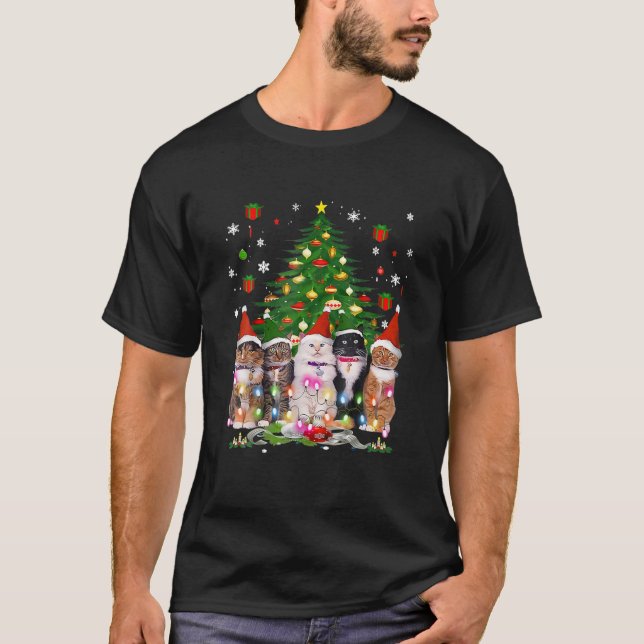 T-shirt Merry Christmas Cats (Devant)