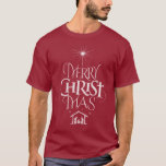 T-shirt Merry CHRISTmas Christian Chalkboard Calligraphie<br><div class="desc">Nous disons "Joyeux Noël" mais souvent nous oublions l'origine des mots. Ce lettrage manuel original utilise son design unique pour raconter l'histoire simplement et élégamment. Montrez votre esprit CHRISTmas.</div>