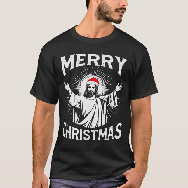 T-shirt Merry Christmas Christian Jesus Pajamas Pjs Xmas M (Devant)