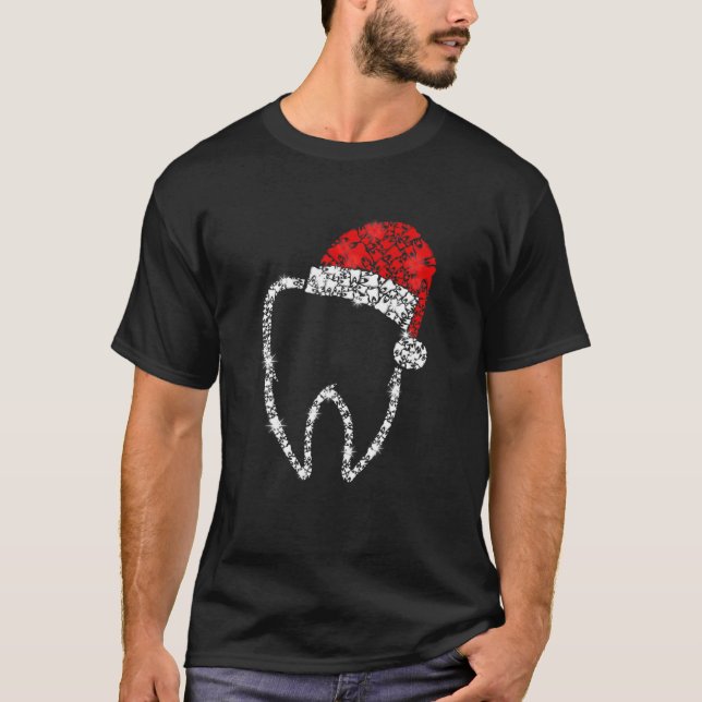 T-shirt Merry Christmas Dentist Dental Tooth Teeth Santa H (Devant)
