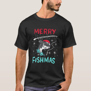 T-shirt Merry Christmas Fishmas Funny Pêcheur de poisson-c