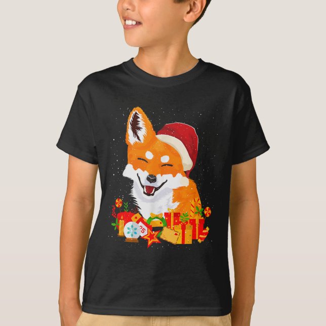T-shirt Merry Christmas Fox Foxes Ugly X-mas Sweater Santa (Devant)