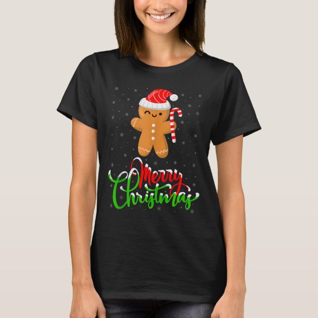 T-shirt Merry Christmas Funny Gingerbread Cookie Baking Ch (Devant)