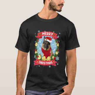 T-shirt Merry Christmas German Shepherd Santa Funny Xmas P