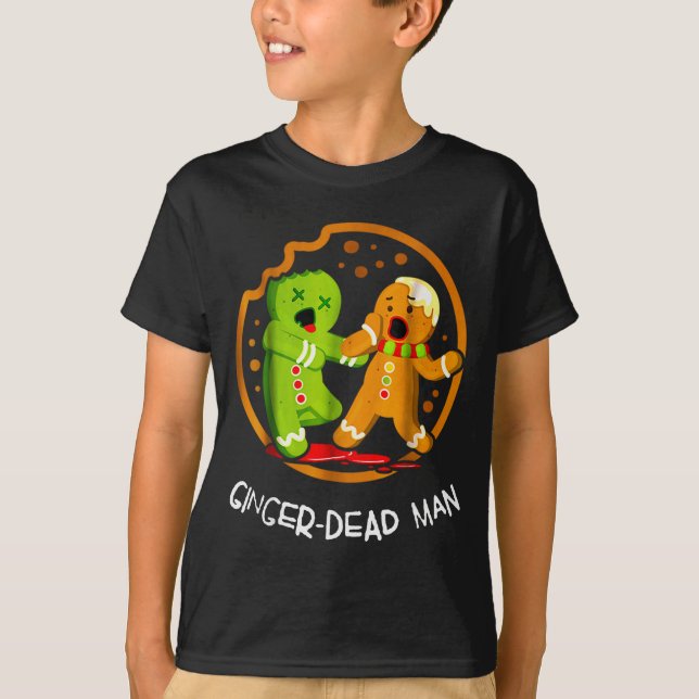 T-shirt Merry Christmas Ginger-dead Man Cookie Zombie Xmas (Devant)