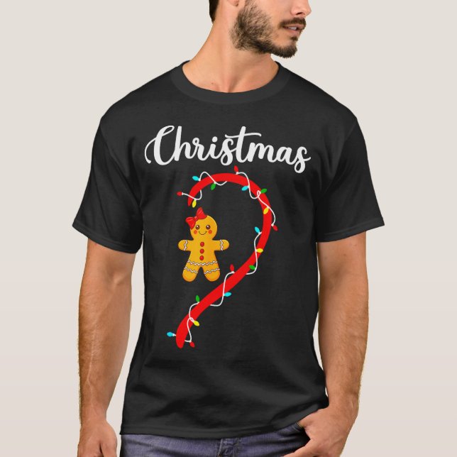 T-shirt Merry Christmas Gingerbread Couples Xmas Pajamas M (Devant)
