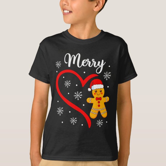 T-shirt Merry Christmas Gingerbread Family Couples Xmas Pa (Devant)