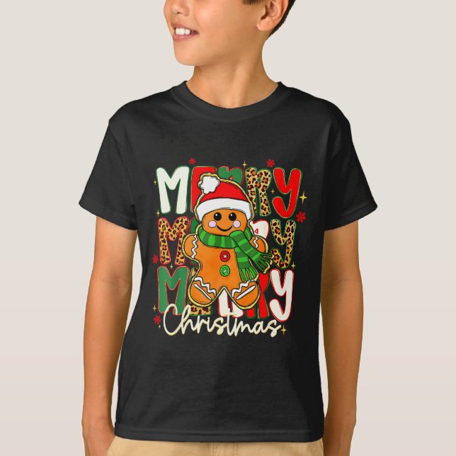 T-shirt Merry Christmas Gingerbread Xmas Coquette Tis The  (Devant)