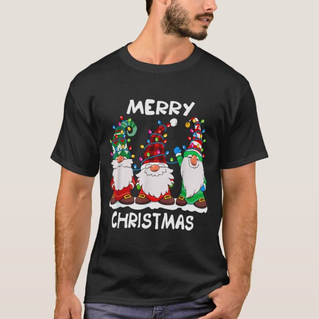 T-shirt Merry Christmas Gnomes Xmas Family Men Women  (Devant)