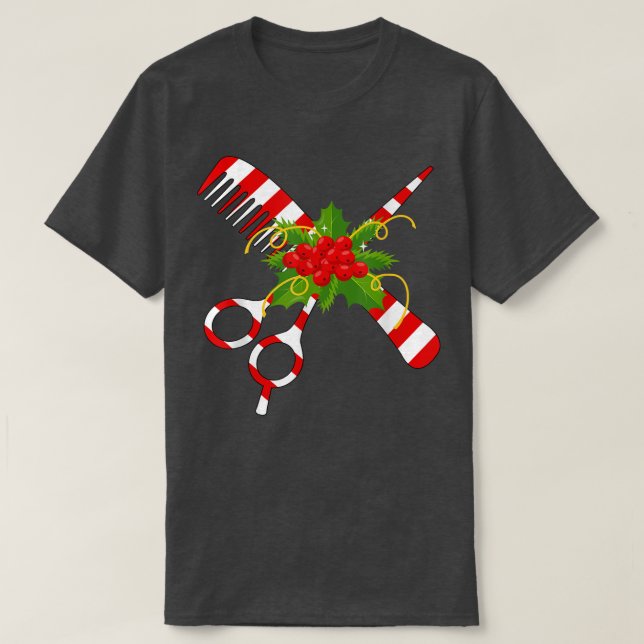 T-shirt Merry Christmas Hairstyist Funny Tool Hairtravist (Design devant)