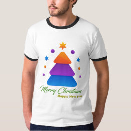 T-shirt Merry Christmas Happy New Year Men’s Ringer T-Shir