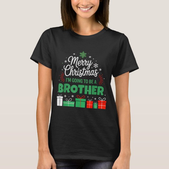 T-shirt Merry Christmas I'm Going To Be An Brother Pregnan (Devant)