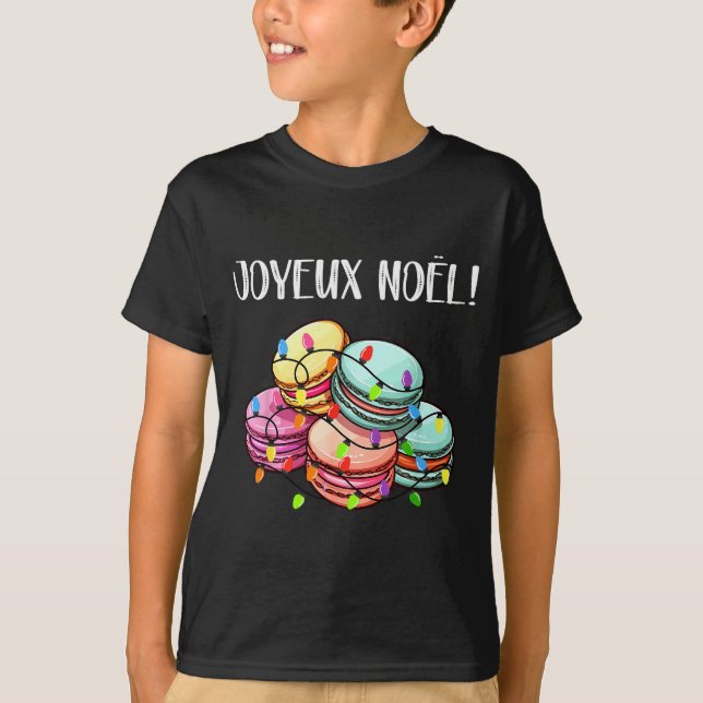 T-shirt Merry Christmas In French _ Macarons Joyeux Noel  (Devant)