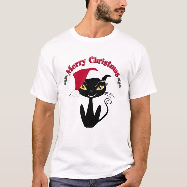 T-shirt Merry Christmas Kitty Cat (Devant)