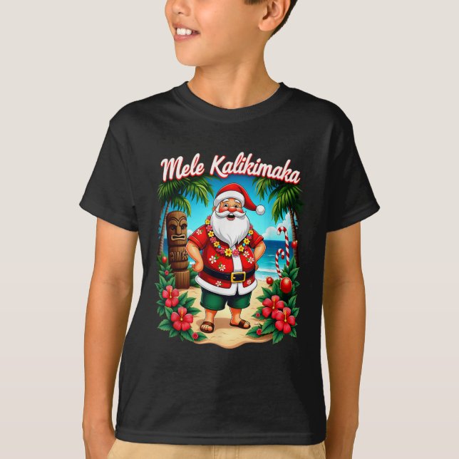 T-shirt Merry Christmas Mele Kalikimaka Trocal Hawaiian Sa (Devant)