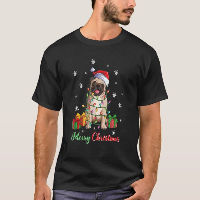 T-shirt Merry Christmas Pug Dog  Ugly Xmas 1 (Devant)