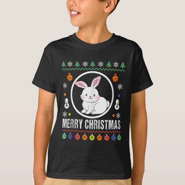 T-shirt Merry Christmas Rabbit Ugly Sweater Xmas Knit Tank (Devant)