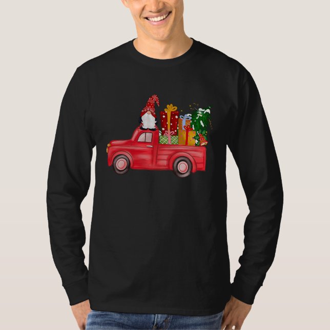 T-shirt Merry Christmas Red Gnome Truck Funny  Men Women K (Devant)