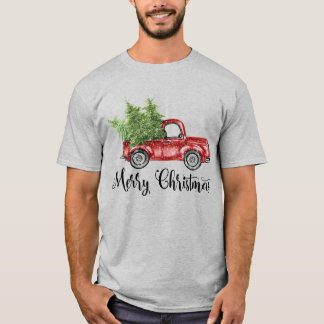 T-shirt Merry Christmas Russe Vintage Truck