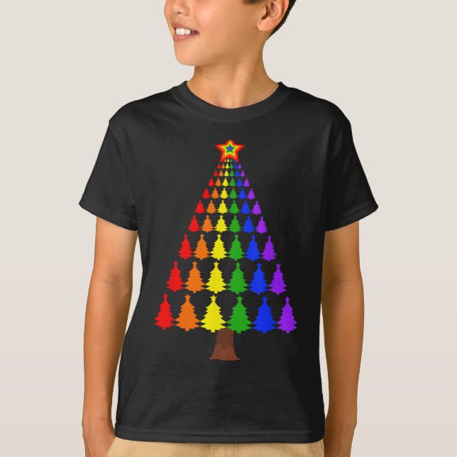 T-shirt Merry Christmas Santa Human Lgbt Gay Pride Flag Xm (Devant)
