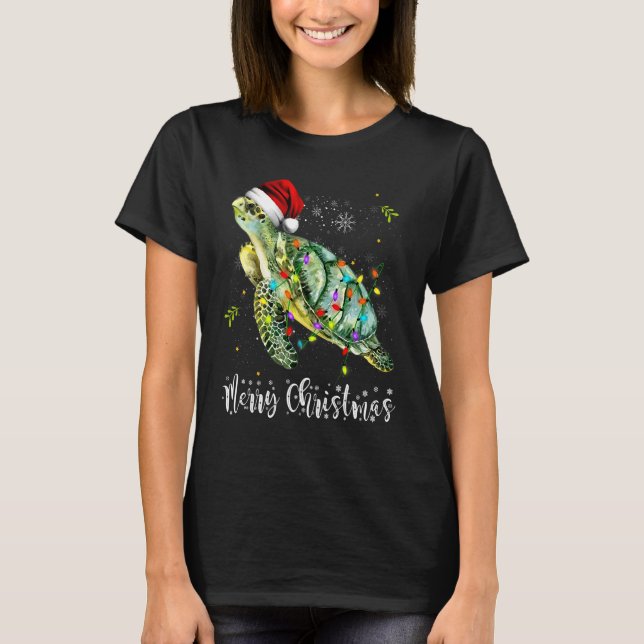 T-shirt Merry Christmas Turtle (Devant)