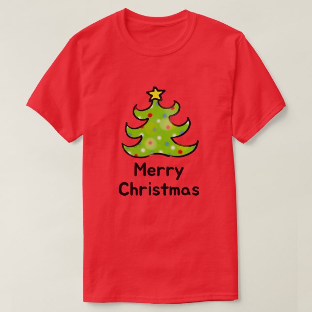 T-shirt Merry Christmas Whimsical Tree Design (Design devant)