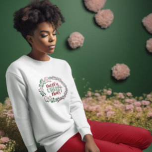 T-shirt Merry CHRISTmas Wreath Christian Ladies Long