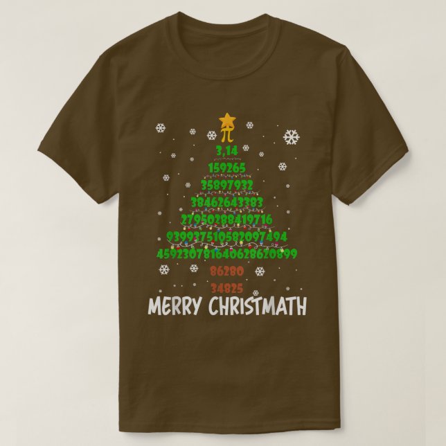 T-shirt Merry Christmath Funny Pi Math Lover Christmas Tre (Design devant)