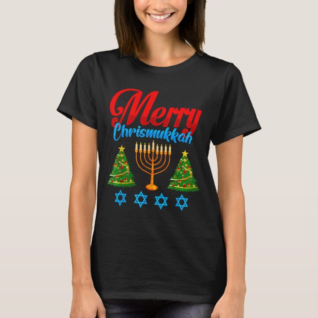 T-shirt Merry Christmukkah Jewish Xmas Christmas Hanukkah  (Devant)