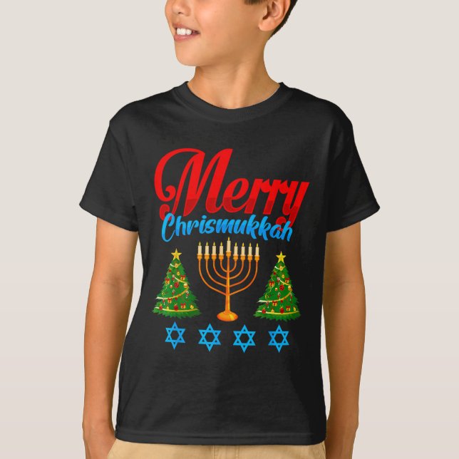 T-shirt Merry Christmukkah Jewish Xmas Christmas Hanukkah  (Devant)