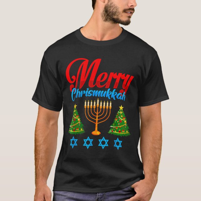 T-shirt Merry Christmukkah Jewish Xmas Christmas Hanukkah  (Devant)