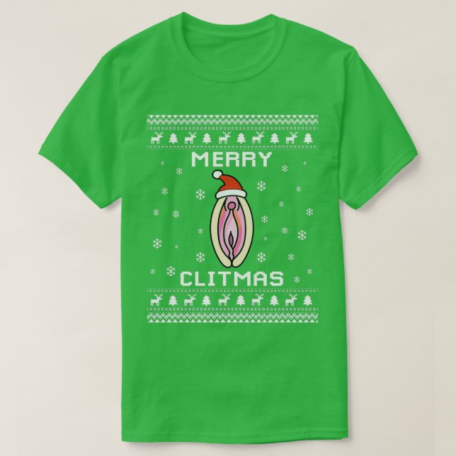 T-shirt Merry Clitmas Naughty Laid Christmas 2 (Design devant)