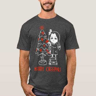 T-shirt Merry Creepmas Dark Funny Goth Girl Halloween Chri