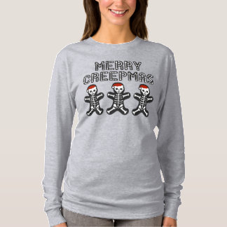 T-shirt Merry Creepmas Skeleton Gingerbread Men