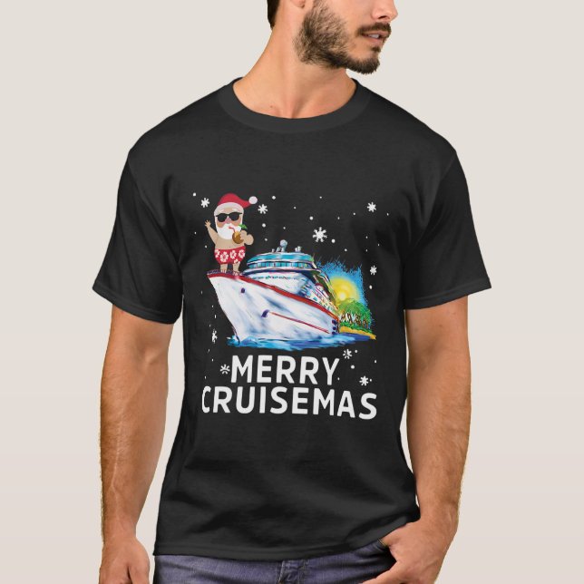 T-shirt Merry Cruisemas 2021 Funny Christmas Père Noël (Devant)