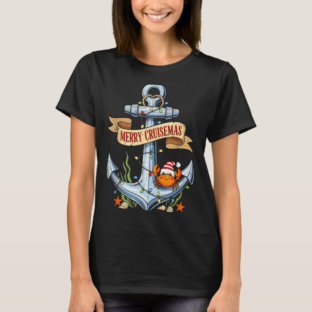 T-shirt Merry Cruisemas 2025 Nautical Cruise Christmas Fam (Devant)